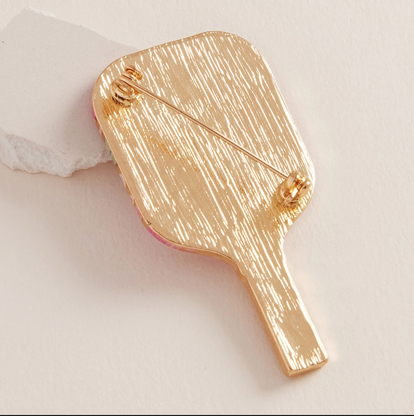 Enamel Pickleball Paddle Brooch - 13 Hub Lane   |  