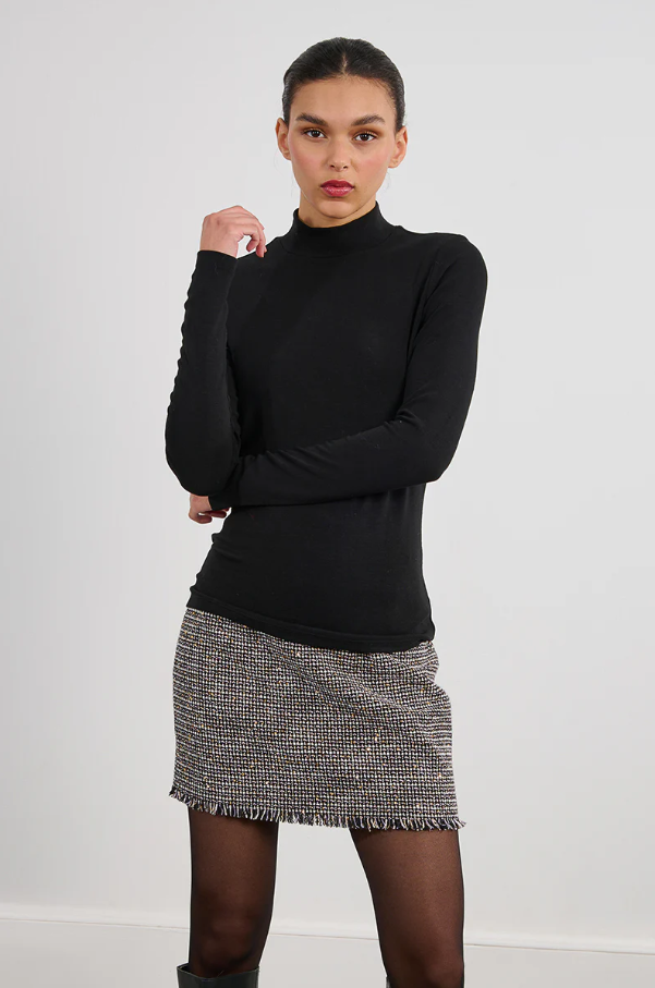 Mock Neck Undersweater, Black - 13 Hub Lane   |  Mock Neck Sweaters