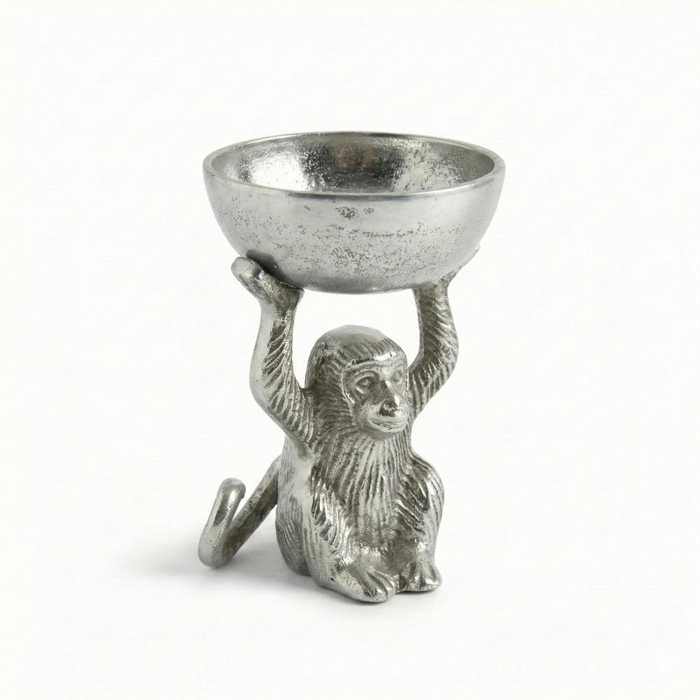 Monkey Bowl, Textured Silver