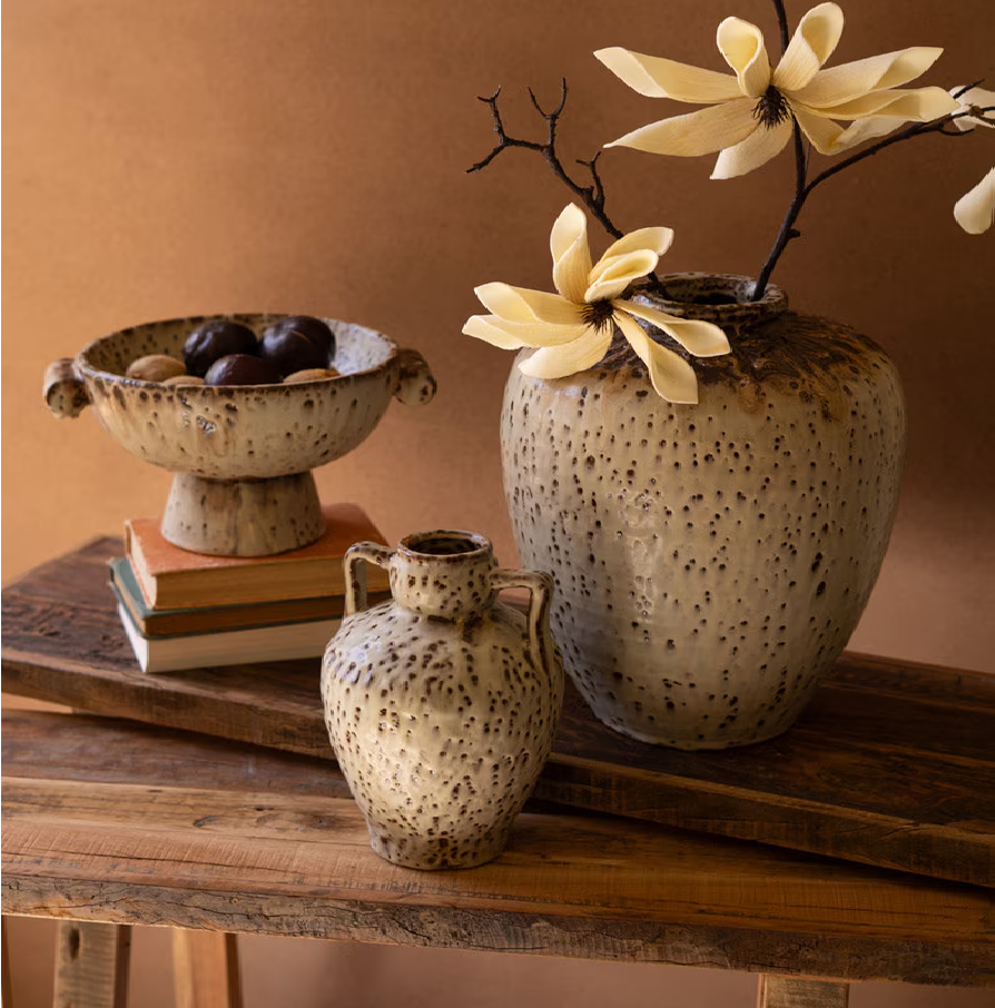 Rustic Ceramic Urn w/ Two Handles - 13 Hub Lane   |  Ceramic Vases