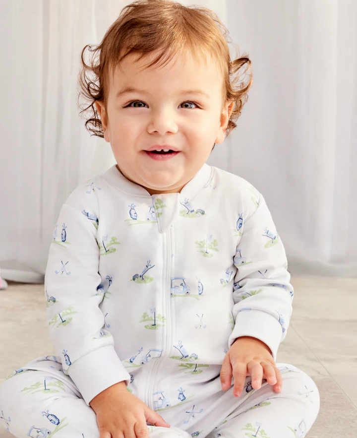 Fairway Foursome Blue Zip Footie - 13 Hub Lane   |  Footies