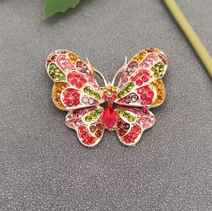Rhinestone Butterfly Brooch
