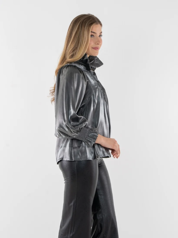 Charlotte Top - Black Tie Metallic