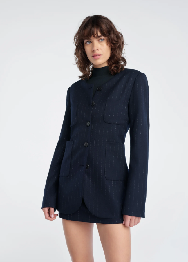 The Favorite Skort, Navy Pinstripe - 13 Hub Lane   |  Mini Skirts