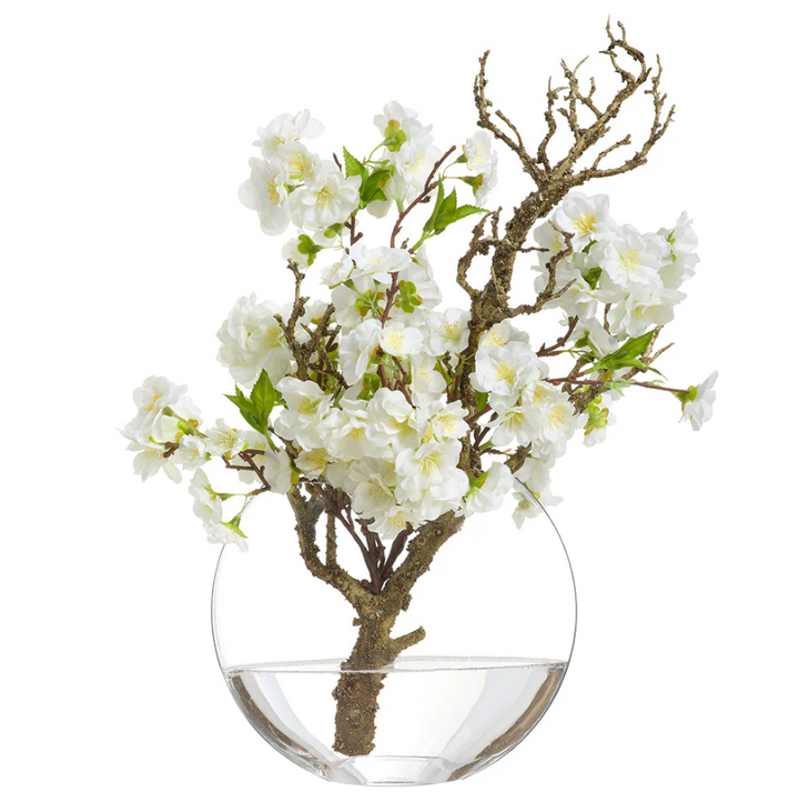 Cherry Blossom Branch w/ Glass Vase - 13 Hub Lane   |  Floral Arrangements