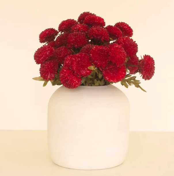 Artificial Ball Dahlia Bundle, Red