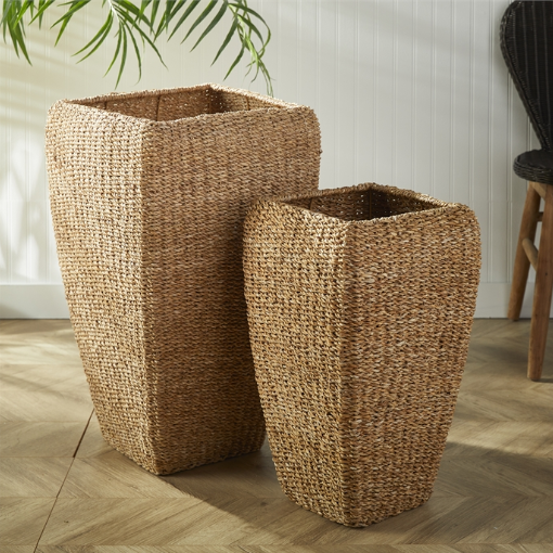 Seagrass Tall Square Planter