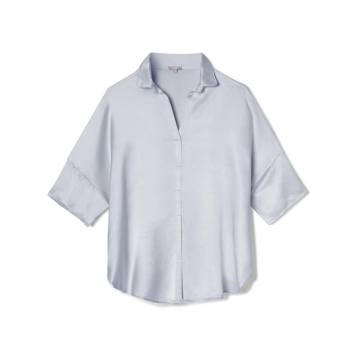 PJ Harlow Fran Satin Top with Collar