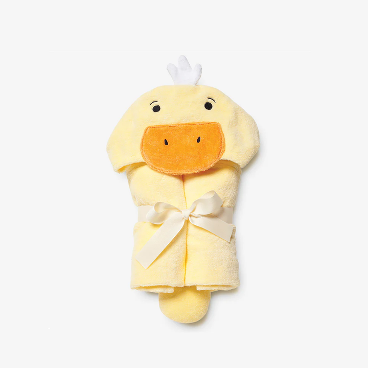 YELLOW DUCKIE HOODED BABY BATH WRAP