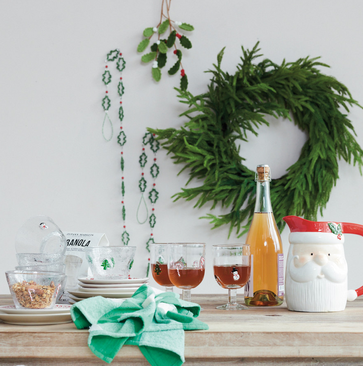 Glass Bowl w/ Embedded Holiday Icons