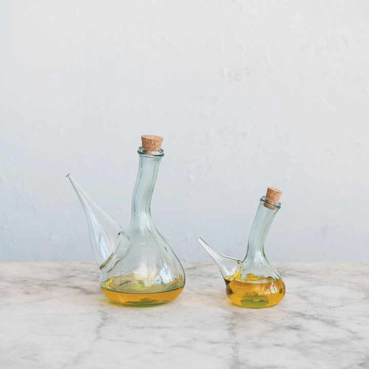 Recycled Glass Porron Wine Pitcher w/ Cork - 13 Hub Lane   |  