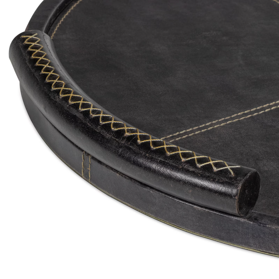 Forte Leather Round Tray