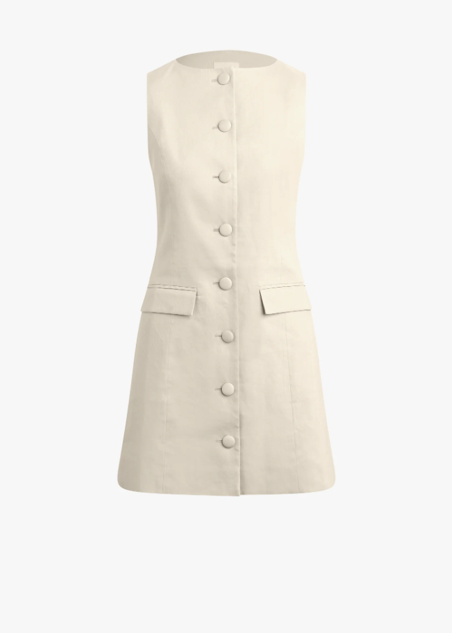 The Cece Linen Dress, Light Khaki