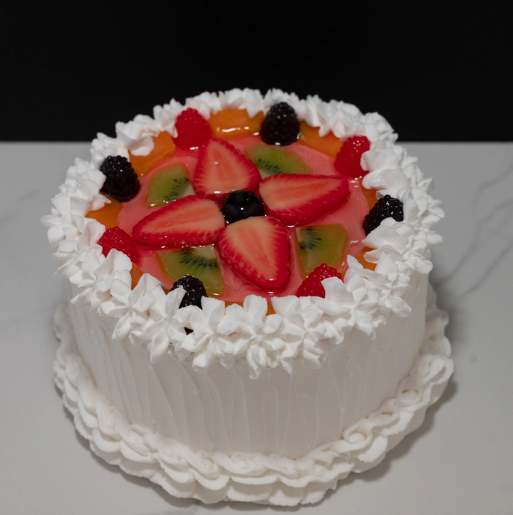 Small Vanilla Frosted Cake w/ Fruit