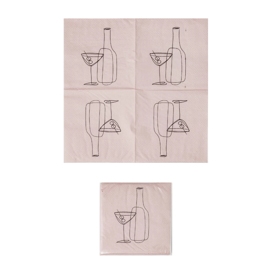Line Art Cocktail Napkins - Thumbnail 2