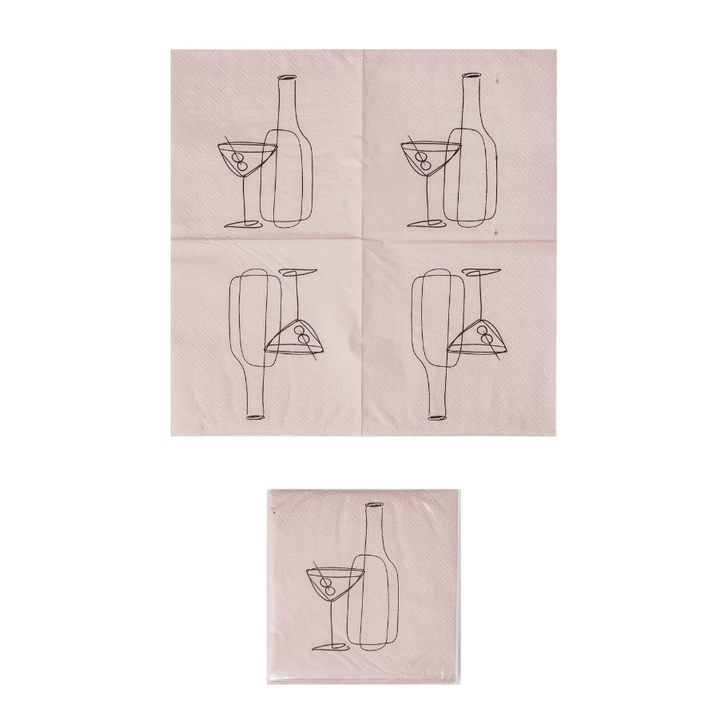 Line Art Cocktail Napkins