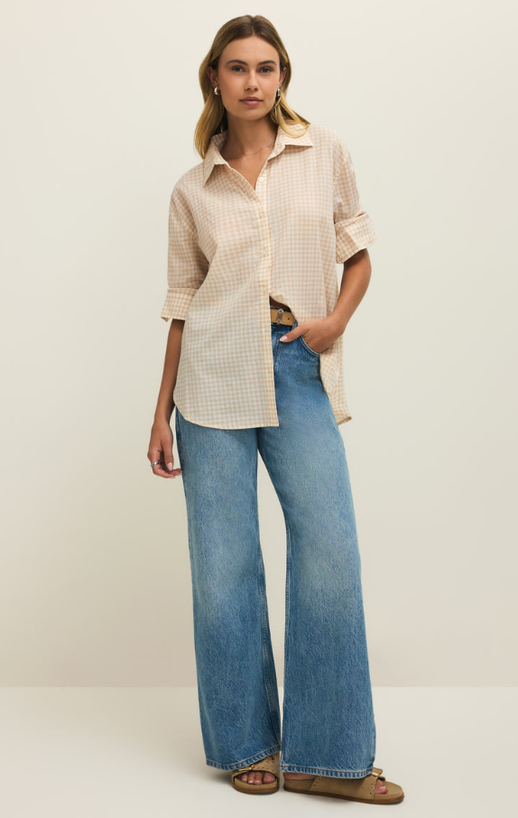 Seaport Gingham Button-Up, Parchment - 13 Hub Lane   |  Button-Ups