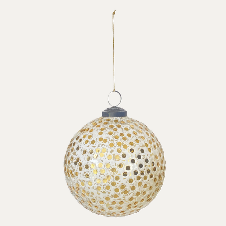 Mosaic Sequins & Glitter Glass Ball Ornament