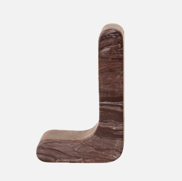 Chocolate Marble L-Shaped Bookend