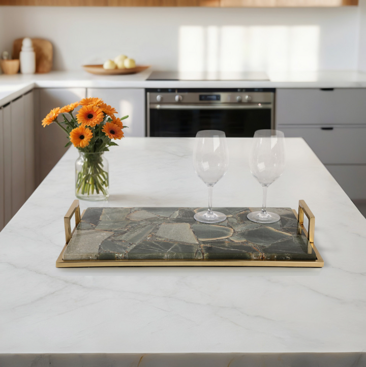 Timor Green Agate Tray - 13 Hub Lane   |  Marble Trays