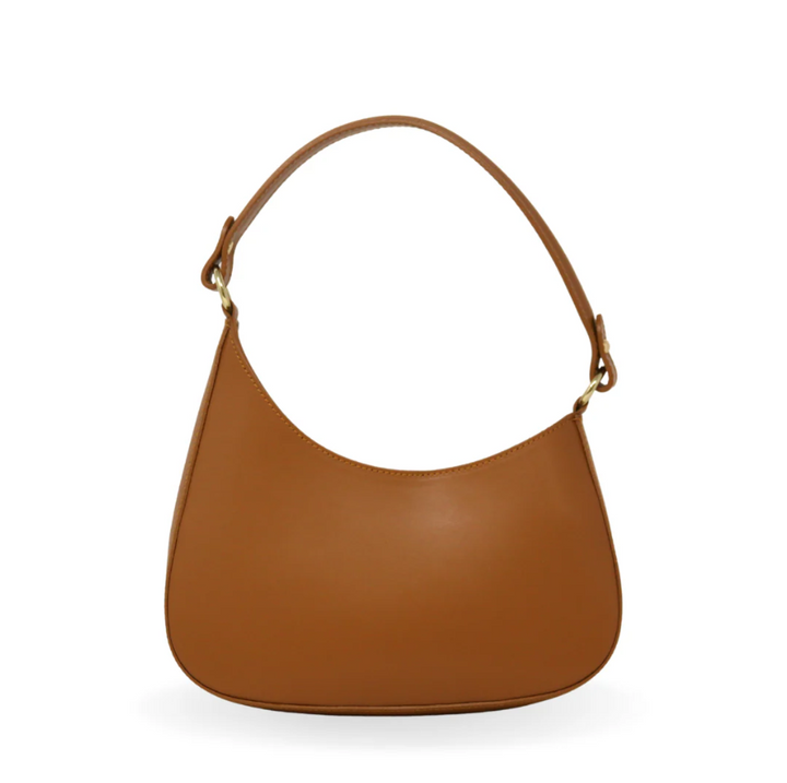 Italian Leather Shoulder Crossbody Bag, Camel - 13 Hub Lane   |  Shoulder Bags