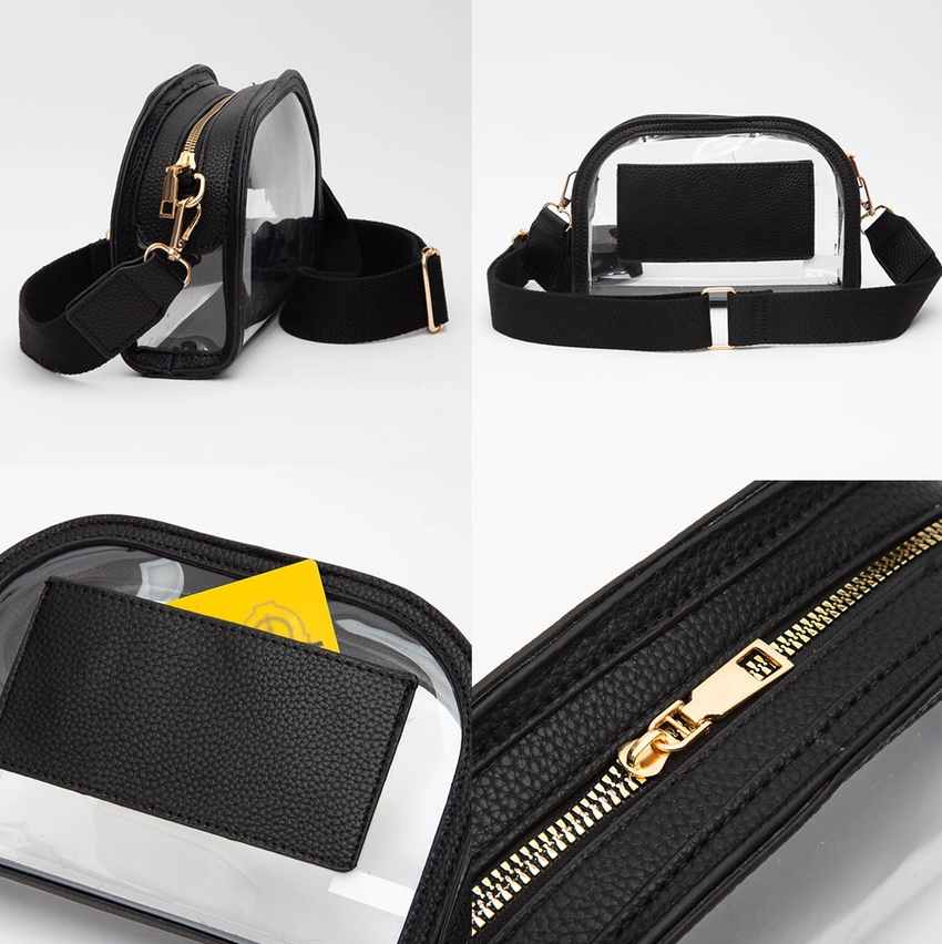 Transparent Crossbody Camera Bag, White - 13 Hub Lane   |  Clear Crossbodies