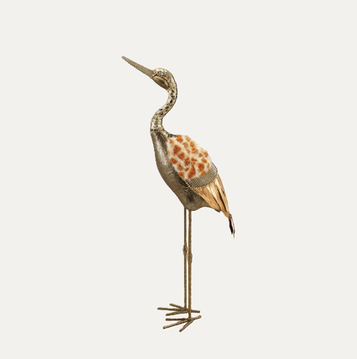 Feather & Jewel-Adorned Crane