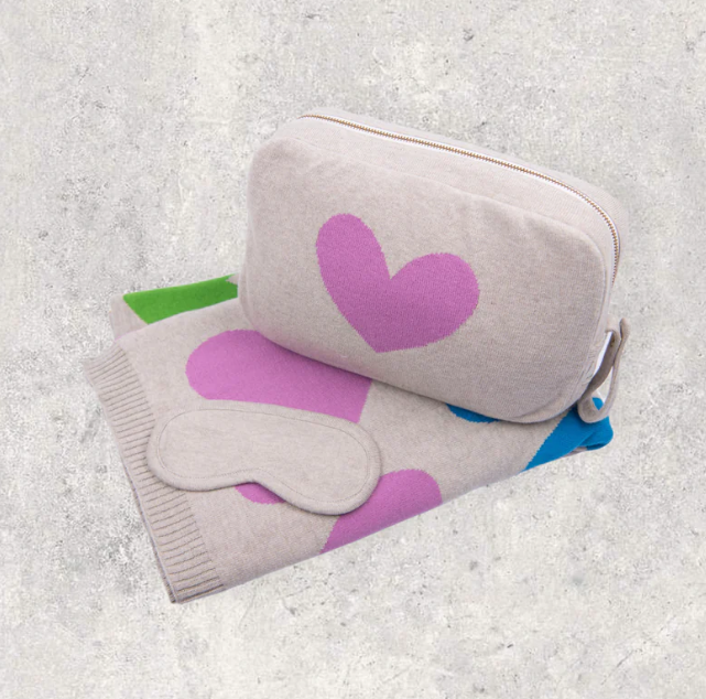 Travel Blanket Blush Hearts