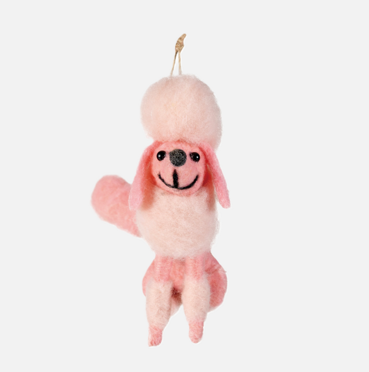 Wool Felt Poodle Ornament
