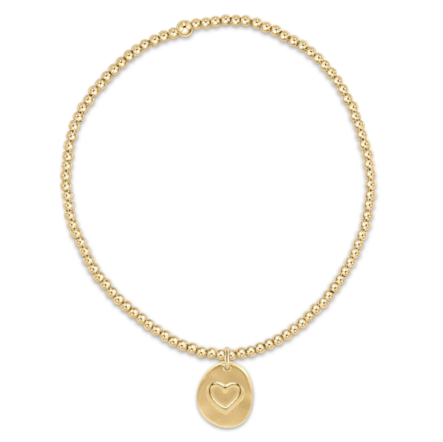 enewton classic gold 2mm bead bracelet - inspire love small gold charm - 13 Hub Lane   |  Charm Bracelets