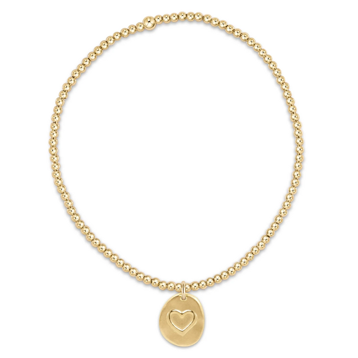 enewton classic gold 2mm bead bracelet - inspire love small gold charm - 13 Hub Lane   |  Charm Bracelets