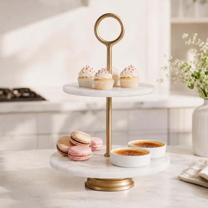 Sylvania 2-Tier Marble Stand