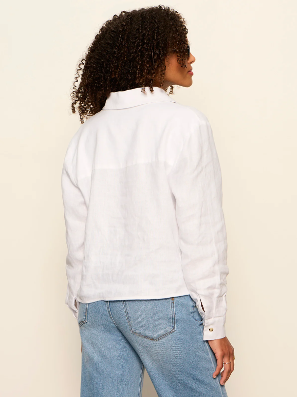 More Love Linen Tie Top, White