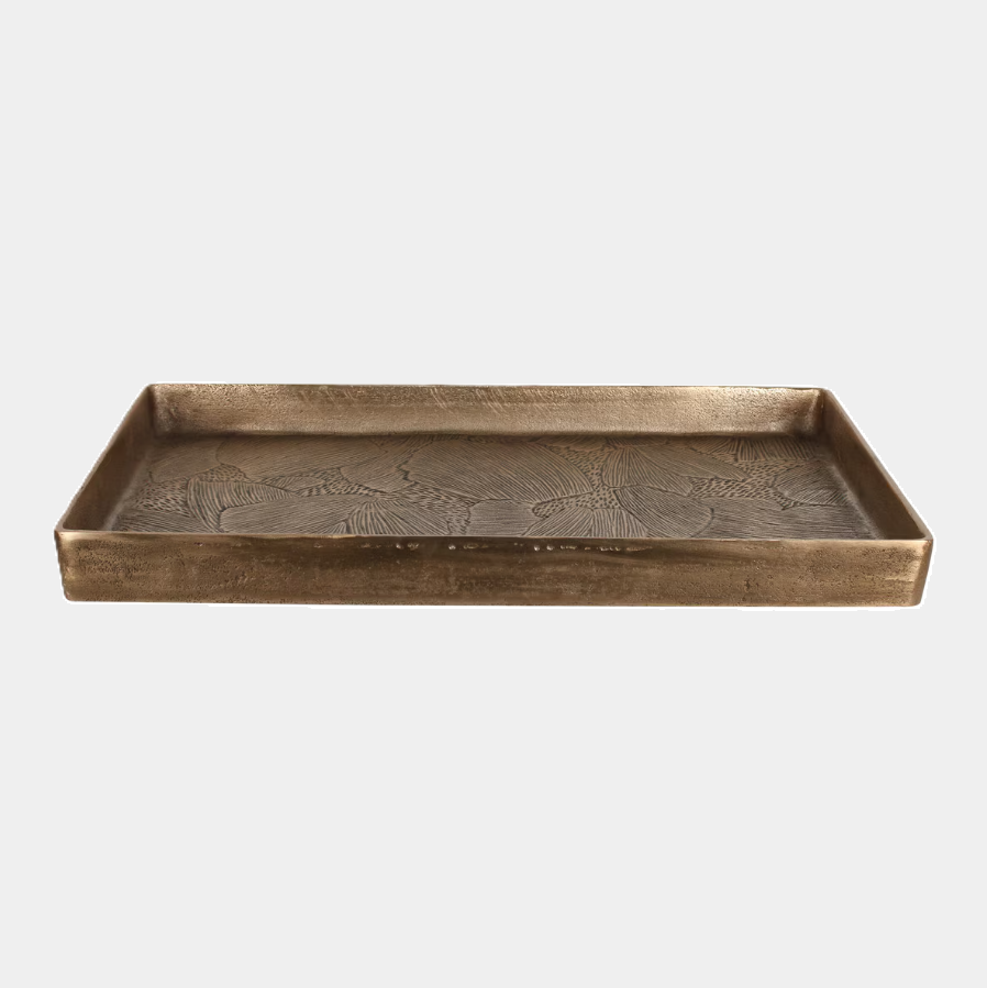 Embossed Floral Design Tray - 13 Hub Lane   |  Metal Trays