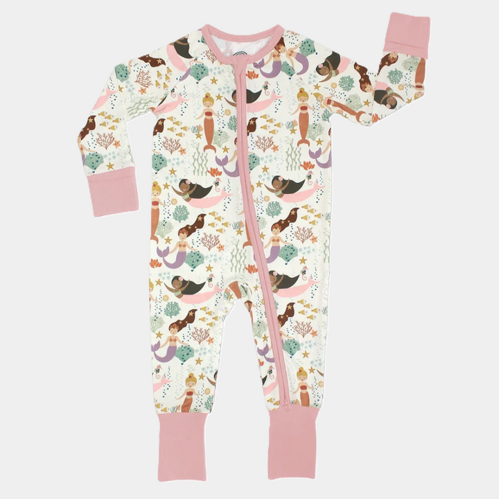 Making Waves Mermaids Bamboo Convertible Baby Pajamas - 13 Hub Lane   |  