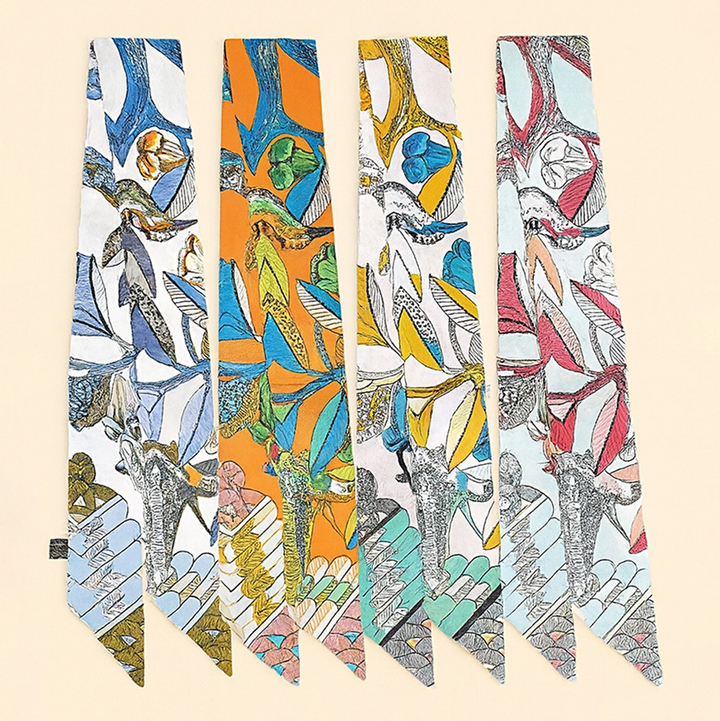 Floral Twilly Skinny Scarf