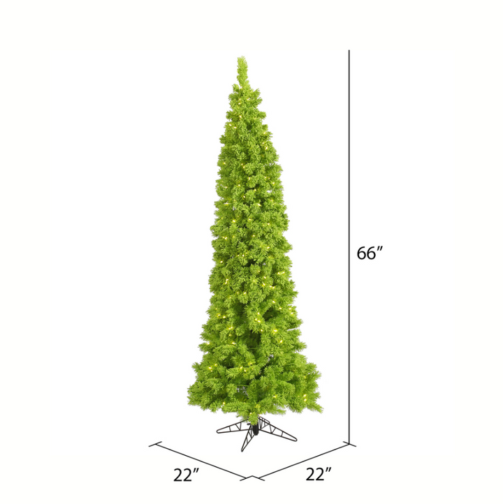 5.5' Flocked Lime Pencil Fir