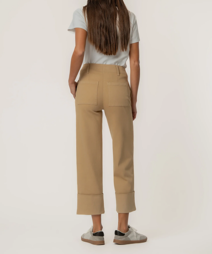 Kut From the Kloth Sienna High Rise Straight Leg, Khaki - 13 Hub Lane   |  Cropped Straight Leg Pants