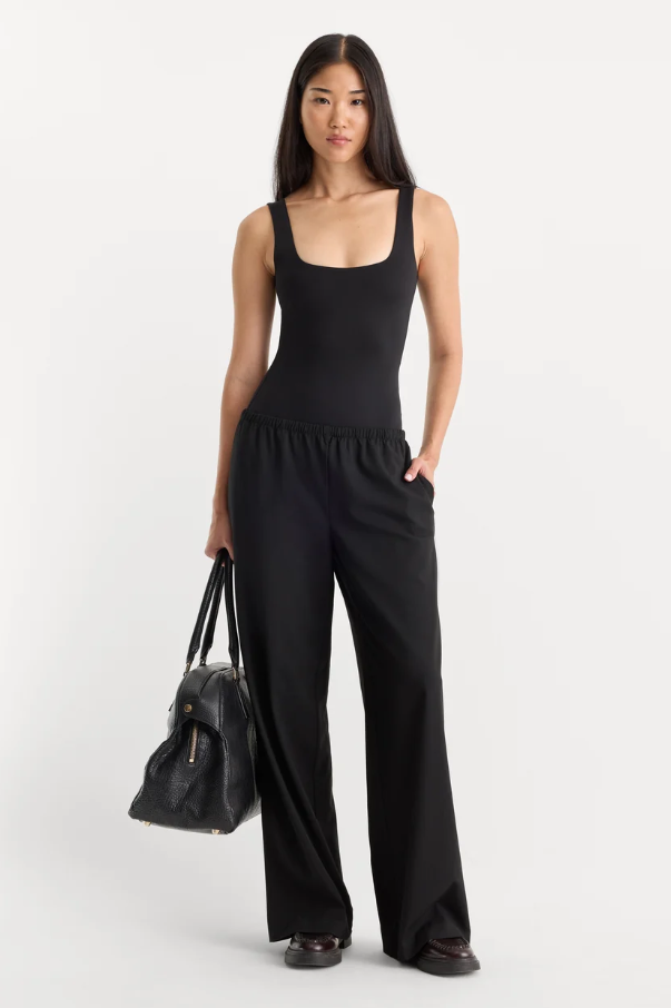 Sculpting Modern Tank Bodysuit, Black
