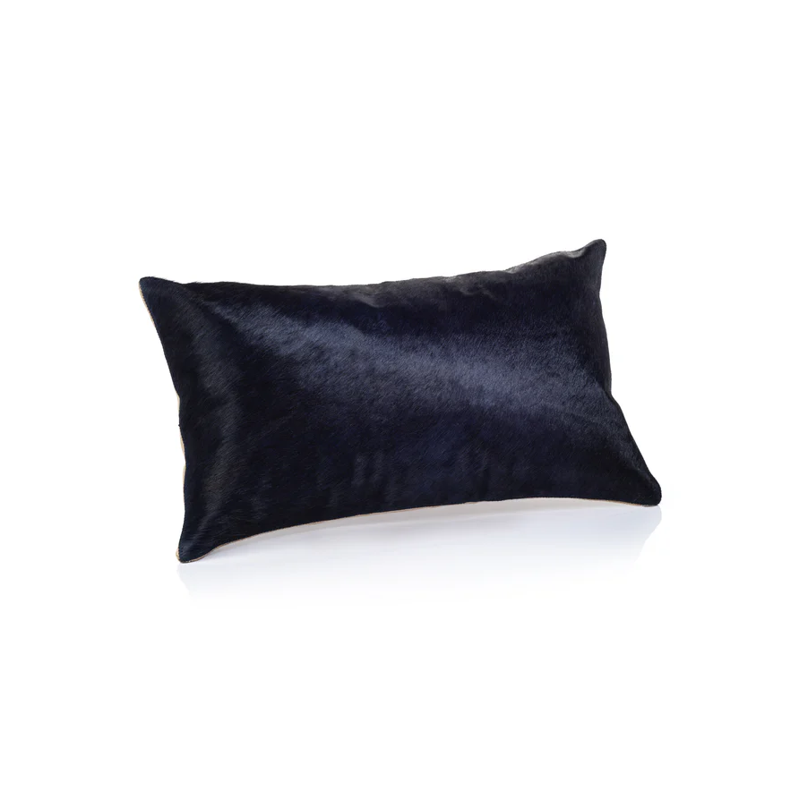 Corviglia Hair-On-Hide Leather Pillow - Thumbnail 4
