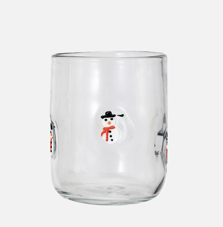 Drinking Glass w/ Embedded Holiday Icon