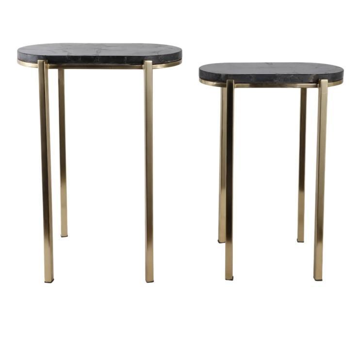 Dewey Black Quartz Nesting Tables