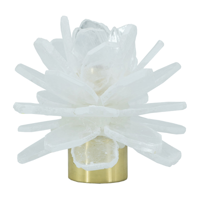 Selenite Stone Flower Candle Holder - 13 Hub Lane   |  