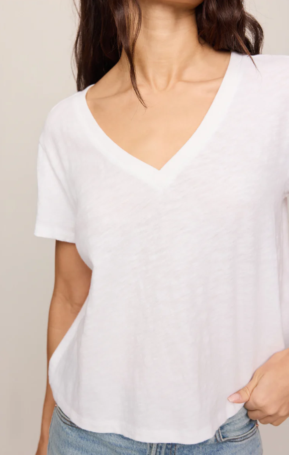Nomad V Neck Tee, White