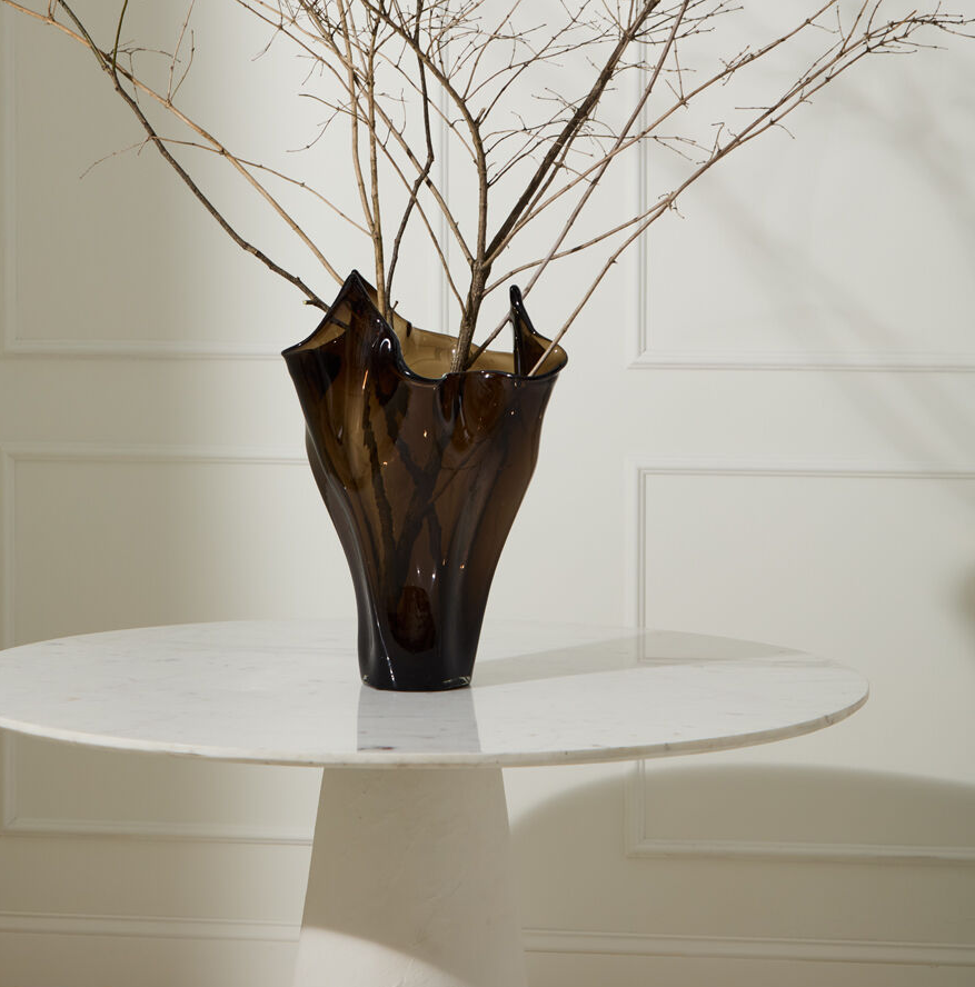 Peaked Glass Vase, Smoke - 13 Hub Lane   |  Glass Vases