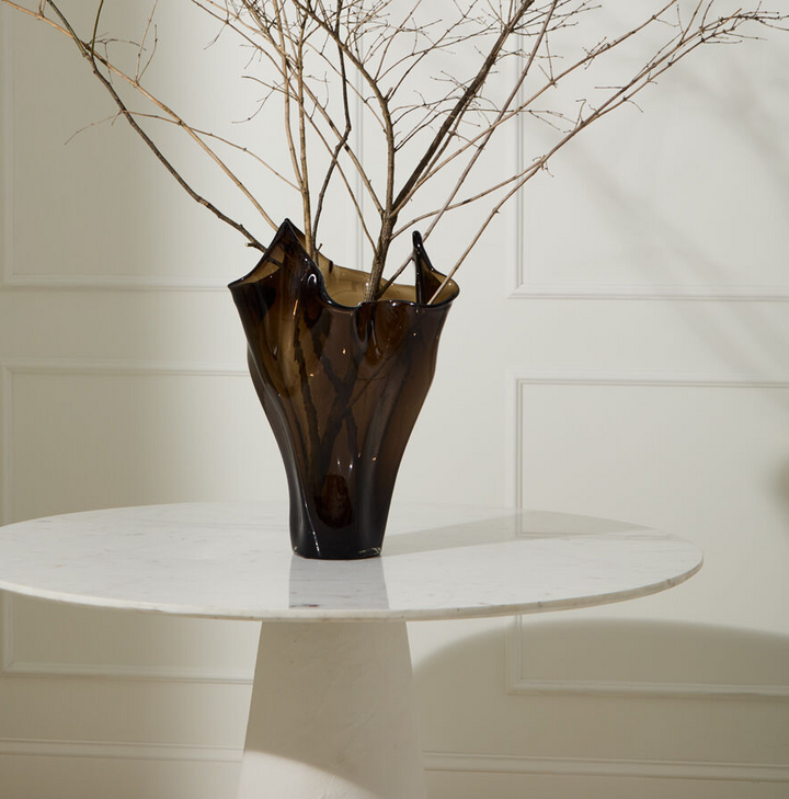 Peaked Glass Vase, Smoke - 13 Hub Lane   |  Glass Vases