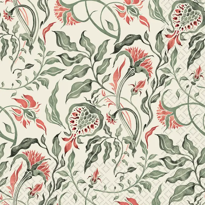 Royal Pattern Olive Cocktail Napkins