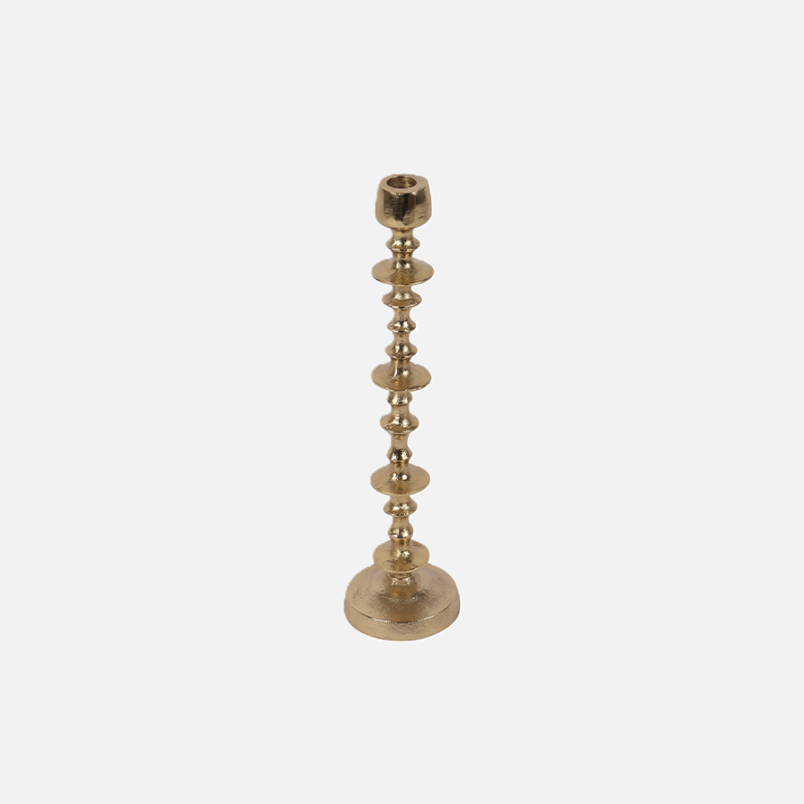 Beaded Candle Holder, Gold - 13 Hub Lane   |  