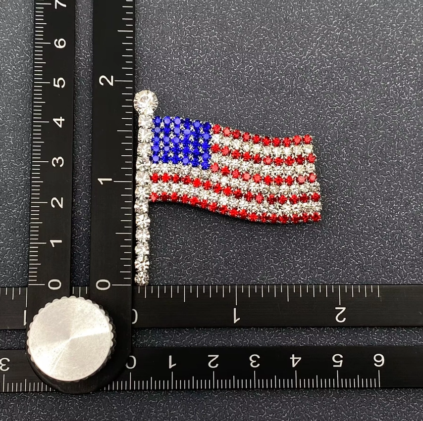 Sparkly Rhinetsone American Flag - 13 Hub Lane   |  Brooches