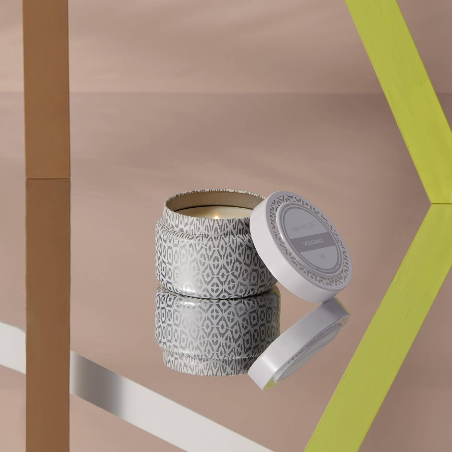 Volcano White Printed Travel Tin - 13 Hub Lane   |  Volcano